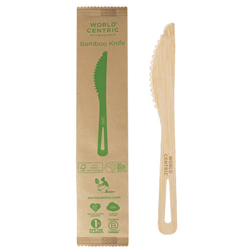 Bamboo Cutlery, Knife, Paper, Natural, 750/carton