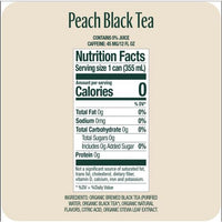 Zero Sugar Naturally Sweetened Black Tea, Peach, 12 Oz Can, 12/carton