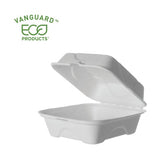 Vanguard Renewable And Compostable Sugarcane Clamshells, 1-compartment, 6 X 6 X 3, White, 500-carton