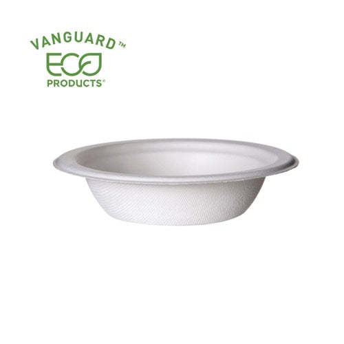 Vanguard Renewable And Compostable Sugarcane Bowls, 12 Oz, White, 1,000-carton