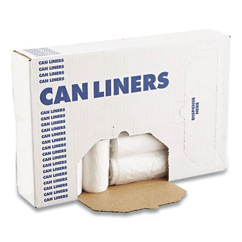 High Density Industrial Can Liners Flat Pack, 60 Gal, 16 Microns, 38 X 60, Natural, 100-carton
