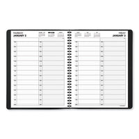 Two-person Group Daily Appointment Book, 11 X 8, Black, 2021