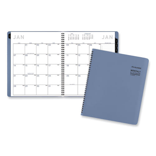 Contemporary Monthly Planner, 11.38 X 9.63, Blue Cover, 12-month (jan To Dec): 2024