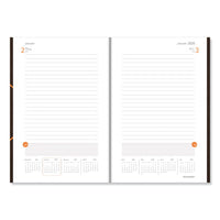 One-day-per-page Planning Notebook, 9 X 6, Dark Gray-orange, 2021