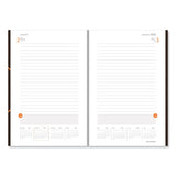 One-day-per-page Planning Notebook, 9 X 6, Dark Gray-orange, 2021