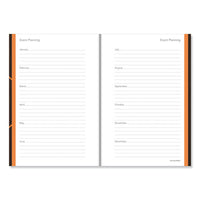 One-day-per-page Planning Notebook, 9 X 6, Dark Gray-orange, 2021