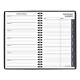 Daily Appointment Book With 15-minute Appointments, 8.5 X 5.5, Black, 2021