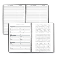 Weekly Appointment Book, 11 X 8.25, Black, 2021-2022