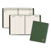 Recycled Weekly-monthly Classic Appointment Book, 11 X 8.25, Green, 2021