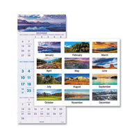 Scenic Three-month Wall Calendar, 12 X 27, 2021