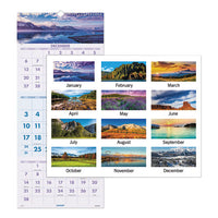 Scenic Three-month Wall Calendar, 12 X 27, 2021