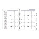 Hard-cover Monthly Planner, 8.5 X 7, Black, 2021