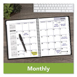 Hard-cover Monthly Planner, 8.5 X 7, Black, 2021