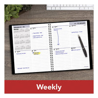 Open-schedule Weekly Appointment Book, 8.75 X 7, Black, 2021