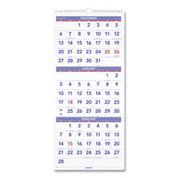 Horizontal-format Three-month Reference Wall Calendar, 24 X 12, 2021