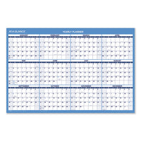 Horizontal Erasable Wall Planner, 36 X 24, Blue-white, 2021