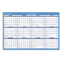 Horizontal Erasable Wall Planner, 36 X 24, Blue-white, 2021