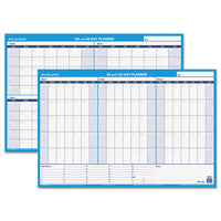 90-120-day Undated Horizontal Erasable Wall Planner, 36 X 24, White-blue,