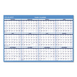 Horizontal Erasable Wall Planner, 48 X 32, Blue-white, 2021