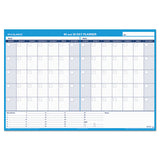 30-60-day Undated Horizontal Erasable Wall Planner, 48 X 32, White-blue,