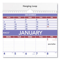 Three-month Wall Calendar, 15.5 X 22.75, 2021