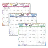 Watercolors Recycled Monthly Wall Calendar, 15 X 12, 2021