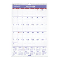 Erasable Wall Calendar, 12 X 17, White, 2021