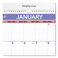 Erasable Wall Calendar, 15.5 X 22.75, White, 2021