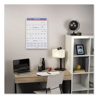 Erasable Wall Calendar, 15.5 X 22.75, White, 2021