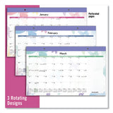 Watercolors Recycled Monthly Desk Pad Calendar, 17.75 X 11, 2021