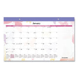 Watercolors Recycled Monthly Desk Pad Calendar, 17.75 X 11, 2021