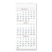 Three-month Reference Wall Calendar, 12 X 27, 2020-2022