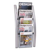 Wall Literature Display, 13w X 3.5d X 28.5h, Silver Gray-transluscent