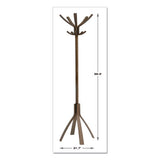 Café Wood Coat Stand, Ten Peg-five Hook, 21.67w X 21.67d X 69.33h, Espresso Brown