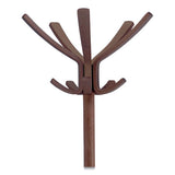 Café Wood Coat Stand, Ten Peg-five Hook, 21.67w X 21.67d X 69.33h, Espresso Brown