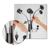 Chromy Coat Stand, 12 Knobs, 16w X 16d X 70.5h, Chrome-black