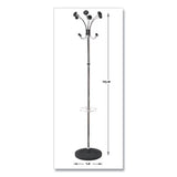 Chromy Coat Stand, 12 Knobs, 16w X 16d X 70.5h, Chrome-black