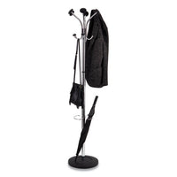 Chromy Coat Stand, 12 Knobs, 16w X 16d X 70.5h, Chrome-black