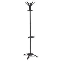 Cleo Coat Stand, Stand Alone Rack, Ten Knobs, Steel-plastic, 19.75w X 19.75d X 68.9h, Black