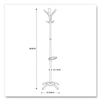 Cleo Coat Stand, Stand Alone Rack, Ten Knobs, Steel-plastic, 19.75w X 19.75d X 68.9h, Black