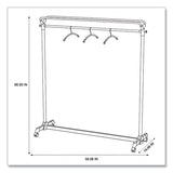 Large Capacity Garment Rack, 63.5w X 21.25d X 67.5h, Black-silver