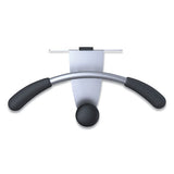 Hanger Shaped Partition Coat Hook, Silver-black, 15 X 4 1-2 X 7 7-8