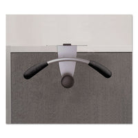 Hanger Shaped Partition Coat Hook, Silver-black, 15 X 4 1-2 X 7 7-8