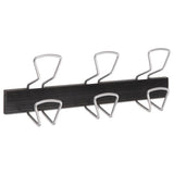 Wall-mount Coat Hooks, Metal, Silver, 22 Lb, 18.11" X 2.95" X 6.45"