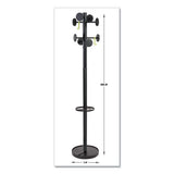 Stan3 Steel Coat Rack, Stand Alone Rack, Eight Knobs, 15w X 15d X 69.3h, Black