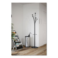 Triangular Umbrella Stand, 10.25w X 10.25d X 23.67h, Silver Steel-black