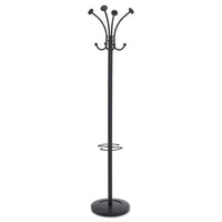 Viena Coat Stand, Eight Knobs, Steel, 16w X 16d X 70.5h, Black