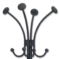 Viena Coat Stand, Eight Knobs, Steel, 16w X 16d X 70.5h, Black