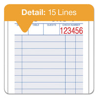 Guest Check Unit Set, Carbonless Duplicate, 6 7-8 X 3 3-8, 50 Forms, 10-pack