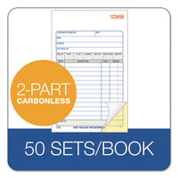 2-part Sales Book, 6 11-16 X 4 3-16, Carbonless, 50 Sets-book